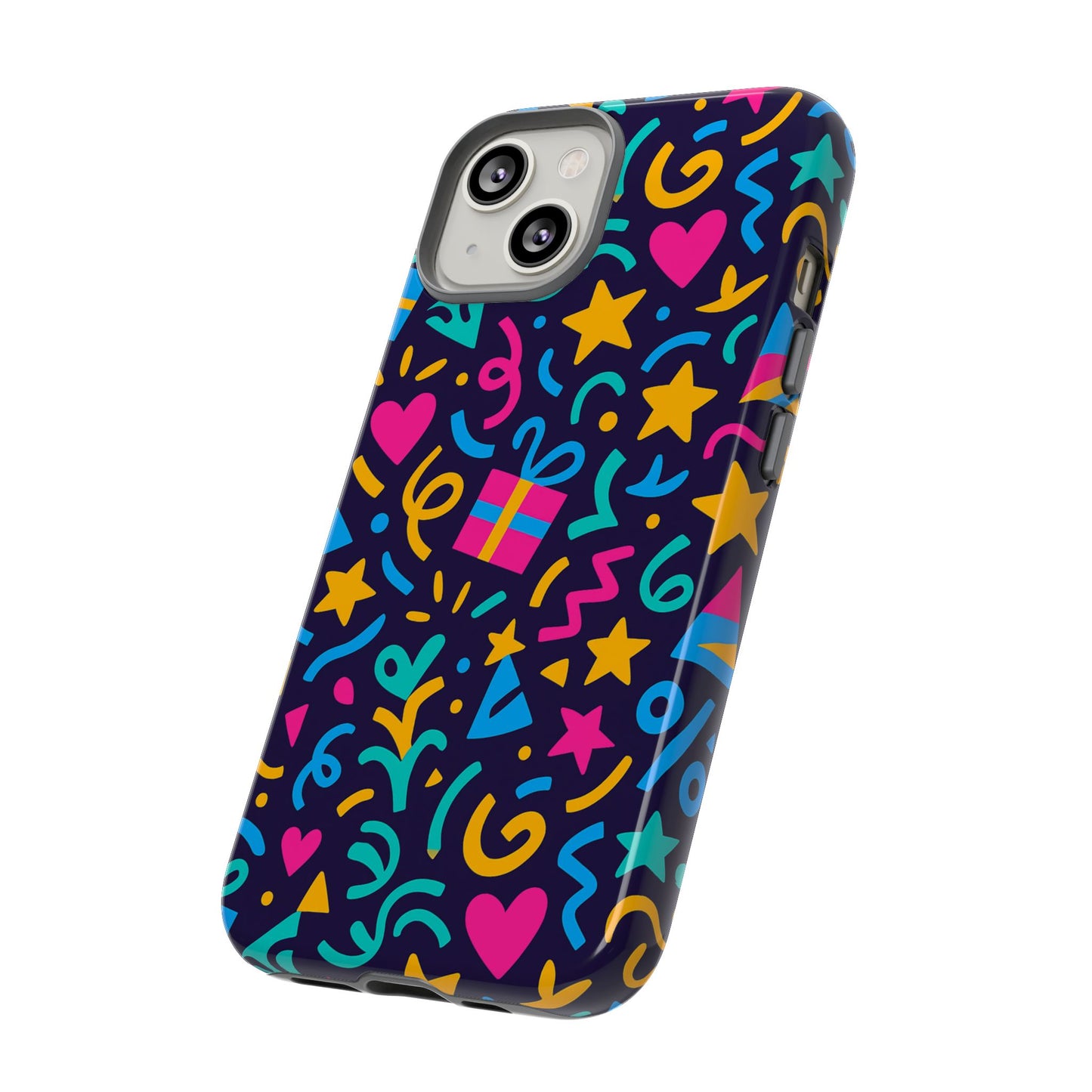 vibrant multicolour retro phone case with fun 3d design for stylish protection and unique expression compatible with iphone 13, 14, 15 & 16 – all models including pro, pro max & plus