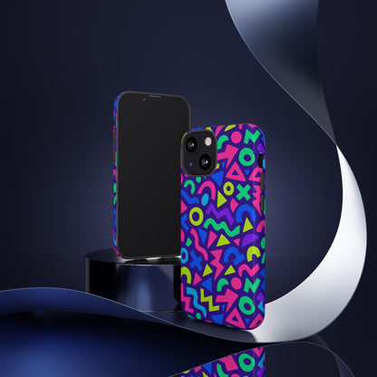 Vibrant Geometric 3D Wrap Protective Phone Case for Men and Women Stylish Accessory Compatible with iPhone 13, 14, 15 & 16 – all models including Pro, Pro Max & Plus