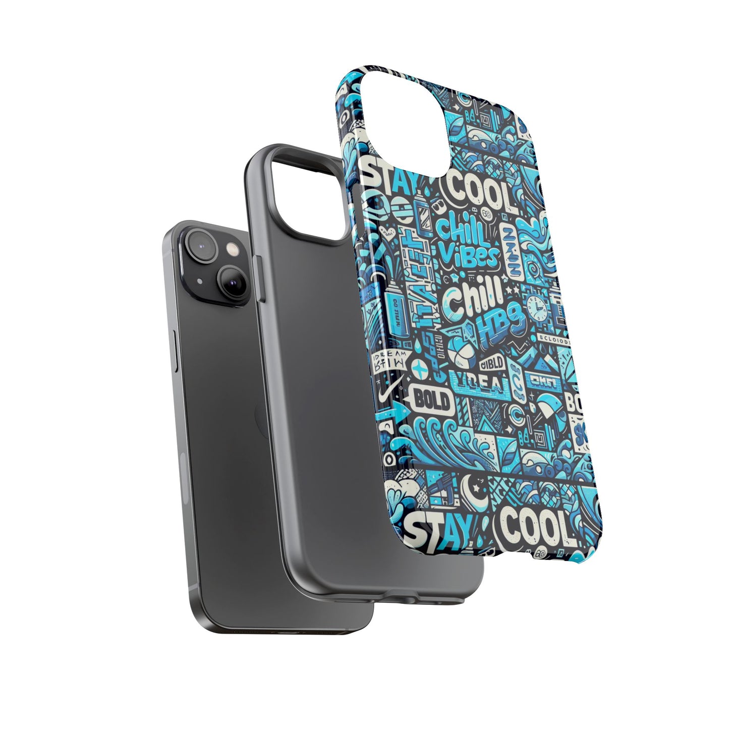 blue pattern image 2 phone case for men women shockproof protective cover with 3d wrap design and uv protection