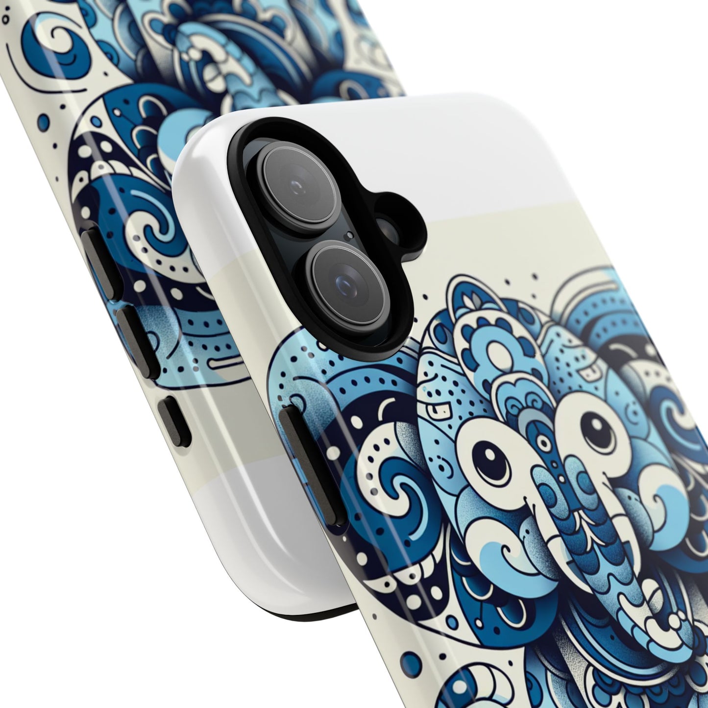 vibrant 3d elephant print protective phone case with colourful graphic design – stylish accessory compatible with iphone 13, 14, 15 & 16 – all models including pro, pro max & plus