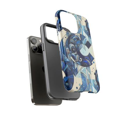 Blue Alphabet C Phone Case for Smartphone Protection with 3D Wrap Design, Shock Absorption, UV Protection, Durable Silicone Material, Suitable for Tech Enthusiasts and Individuality Seekers