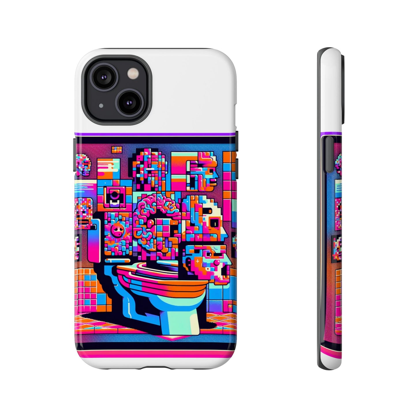 toilet head big brain 3d wrap protective phone case for anime lovers, durable tpu silicone, uv protected, stylish gift for birthdays and holidays