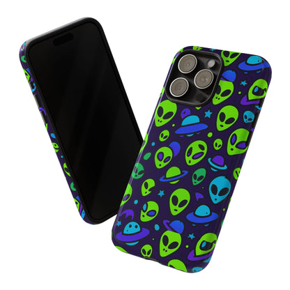 Vibrant Alien 3D Wrap Protective Phone Case in Multicolour Design for Fun Smartphone Accessories Compatible with iPhone 13, 14, 15 & 16 – all models including Pro, Pro Max & Plus