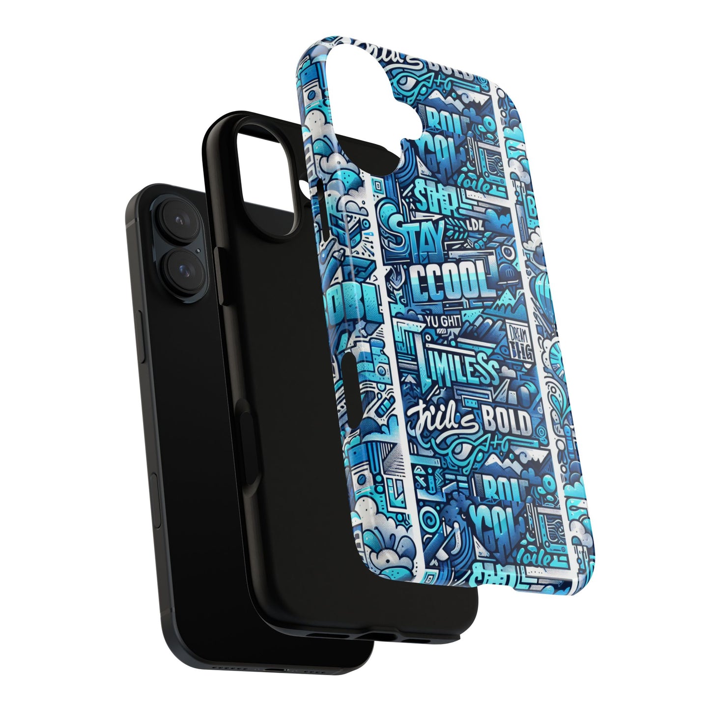 vibrant artistic 3d wrap phone case in blue for trendsetters – stylish protection compatible with iphone 13, 14, 15 & 16 – all models including pro, pro max & plus