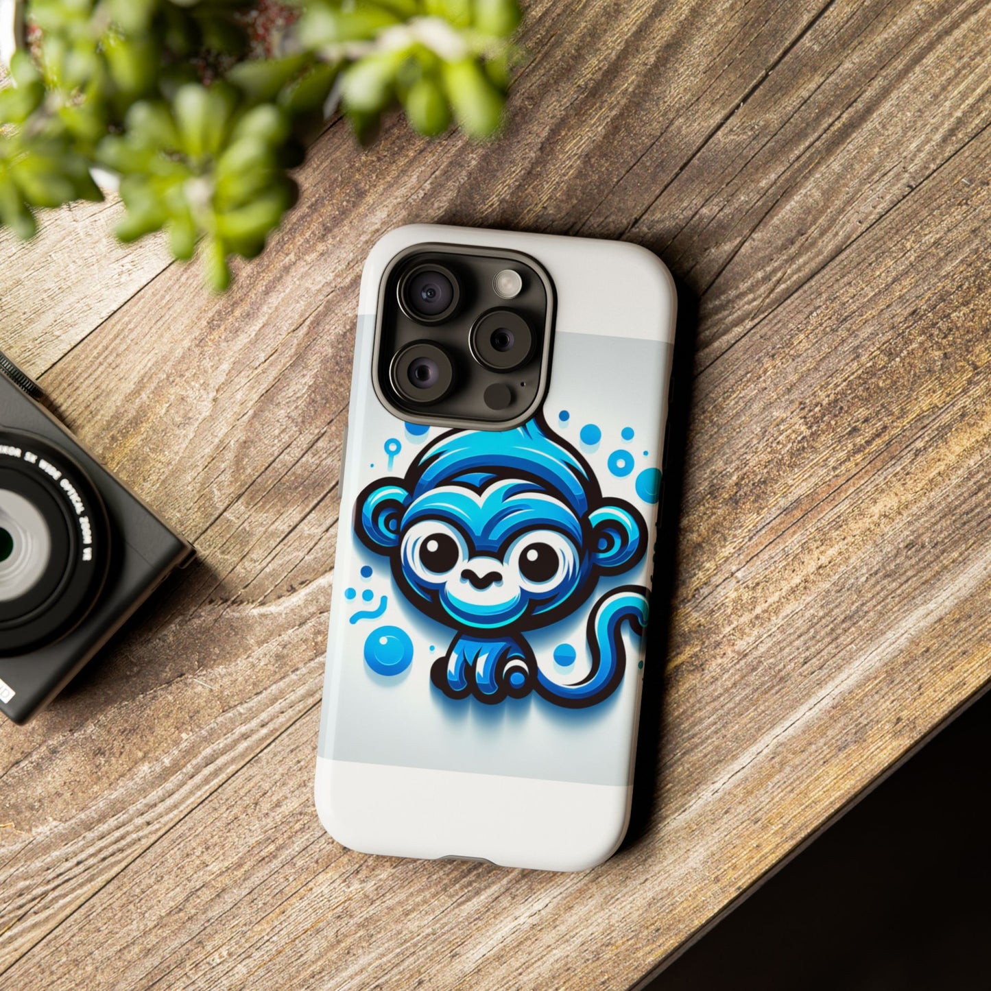 vibrant 3d wrap protective phone case with fun blue monkey design – stylish accessory for men and women – compatible with iphone 13, 14, 15 & 16 – all models including pro, pro max & plus