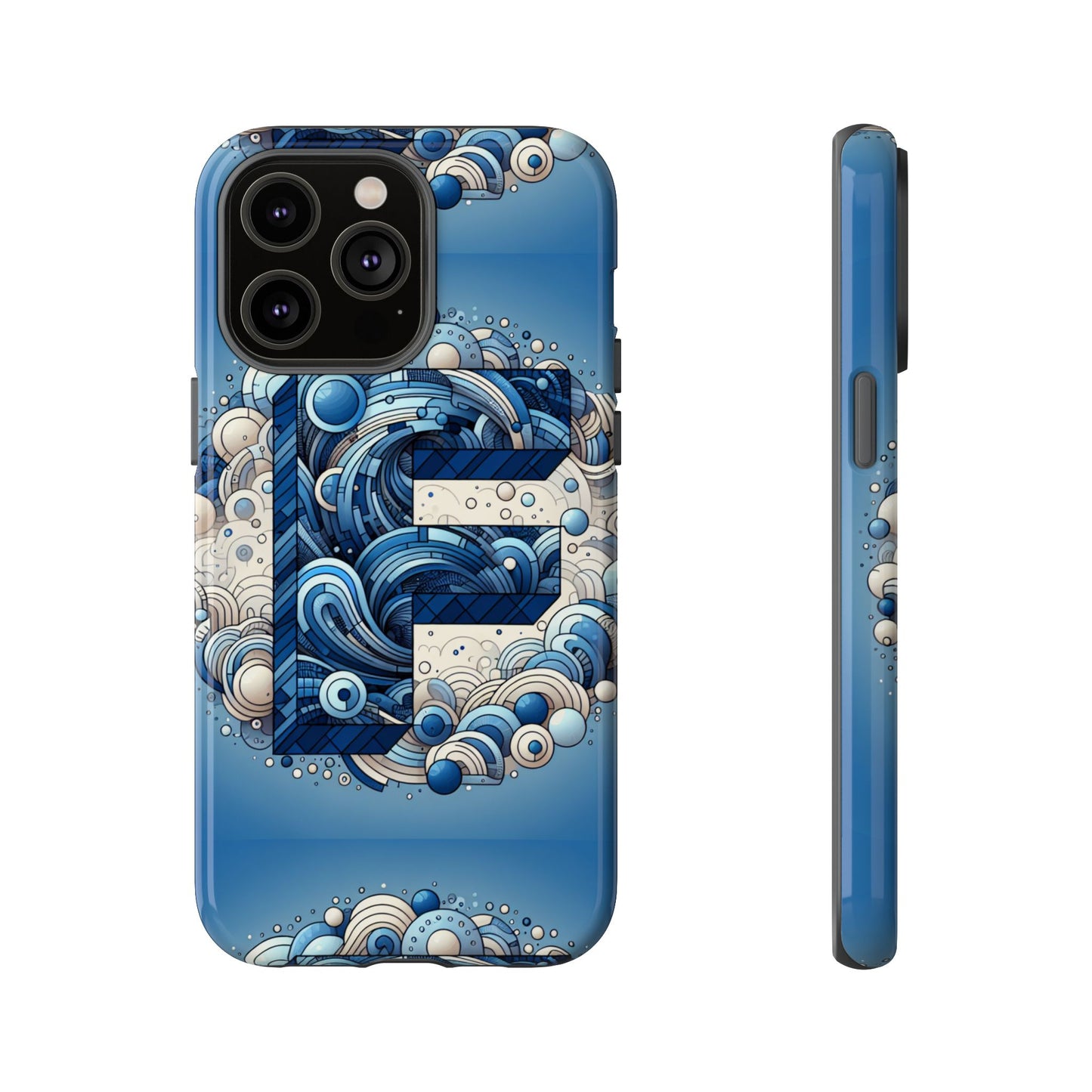 blue alphabet f phone case for iphone and android durable shockproof cover with 3d wrap design and uv protection