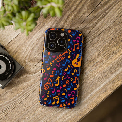 Multicolour Music Themed Protective Phone Case with 3D Design for Stylish Protection – Compatible with iPhone 13, 14, 15 & 16 – All Models Including Pro, Pro Max & Plus
