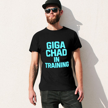 Men's T-Shirt 100% Cotton GIGA CHAD in Training Graphic T-Shirt, Bold Fitness Statement Tee for Men, Comfortable Casual Wear for Gym, Training, and Everyday Style