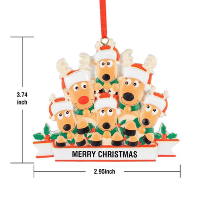 Custom Name Reindeer Family Xmas Ornament Personalised Decoration Gifts for Christmas Tree