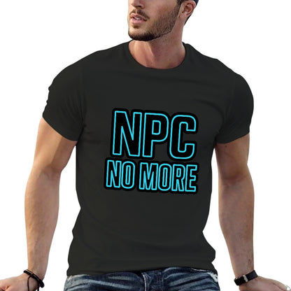2025 New 150g Men's Short Sleeve T-Shirt with NPC No More Print, Casual Cotton Tee for Fitness, Leisure, and Everyday Wear