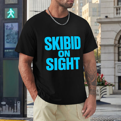 Men's T-shirt 100% Cotton Skibid on Sight for Men, Casual Graphic Tee, Soft Cotton Fabric, Comfortable Fit, Ideal for Fitness, Outings, Travel, and Events, Stylish Everyday Wear