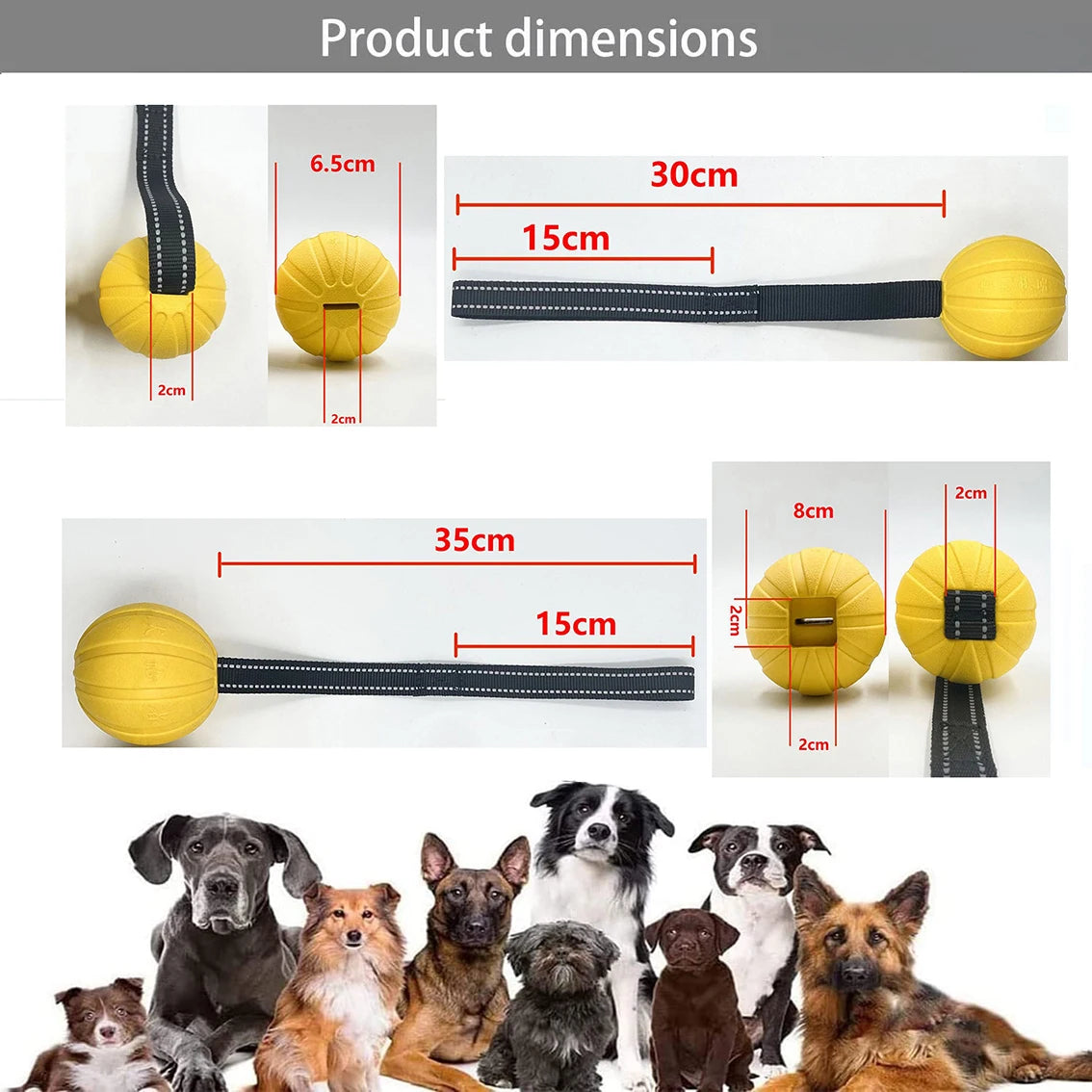 durable dog tug ball rope toy, rubber & nylon for aggressive chewers, buoyant for water play, interactive play for small to large dogs, exercise & bonding tool