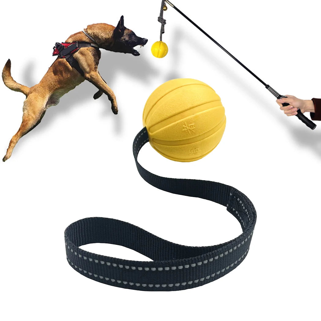 durable dog tug ball rope toy, rubber & nylon for aggressive chewers, buoyant for water play, interactive play for small to large dogs, exercise & bonding tool