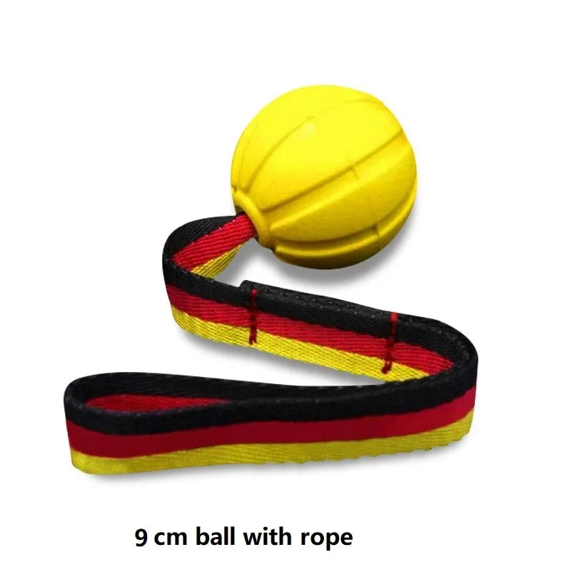 durable dog tug ball rope toy, rubber & nylon for aggressive chewers, buoyant for water play, interactive play for small to large dogs, exercise & bonding tool