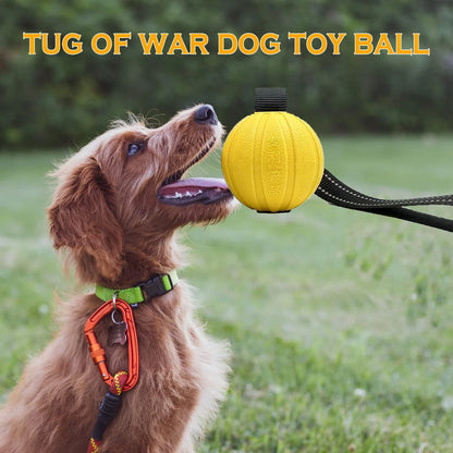 Durable Dog Tug Ball Rope Toy, Rubber & Nylon for Aggressive Chewers, Buoyant for Water Play, Interactive Play for Small to Large Dogs, Exercise & Bonding Tool