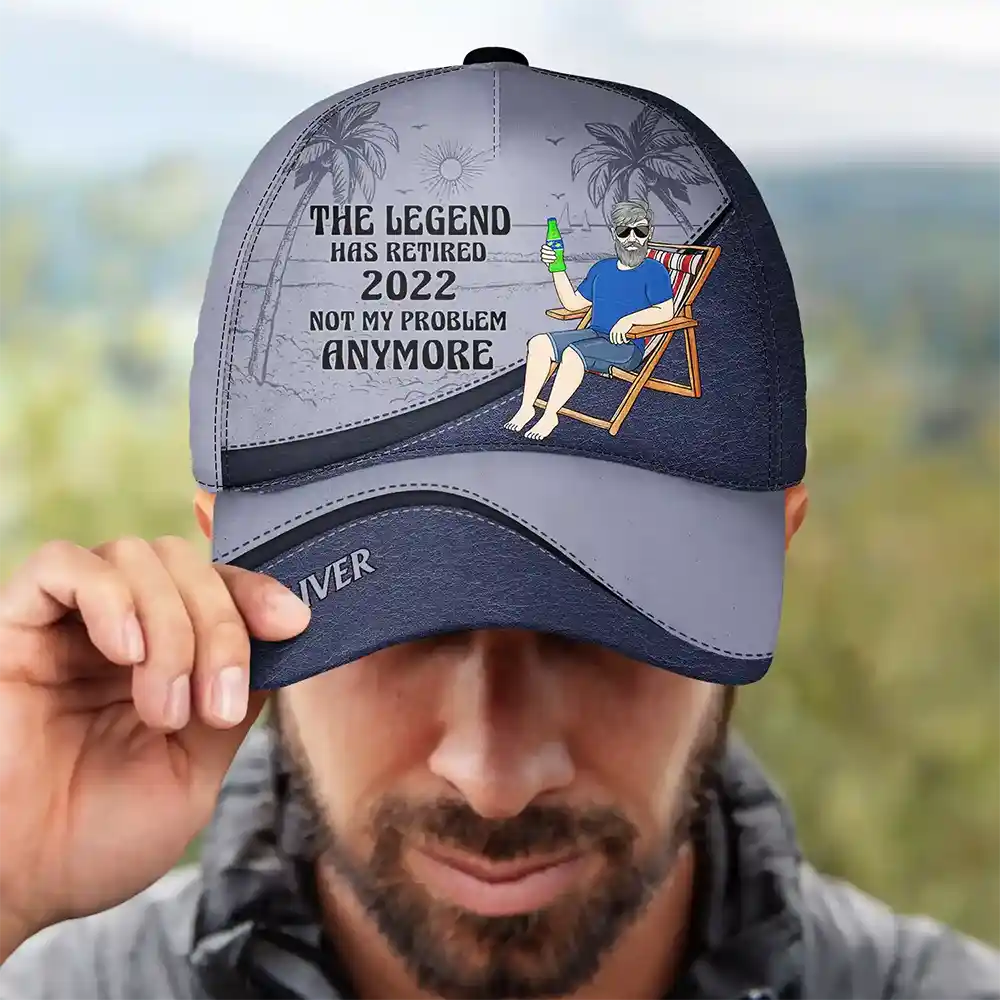 the legend has retired vintage classic cap for men and women, adjustable snapback hat, stylish retirement gift, comfortable cotton blend