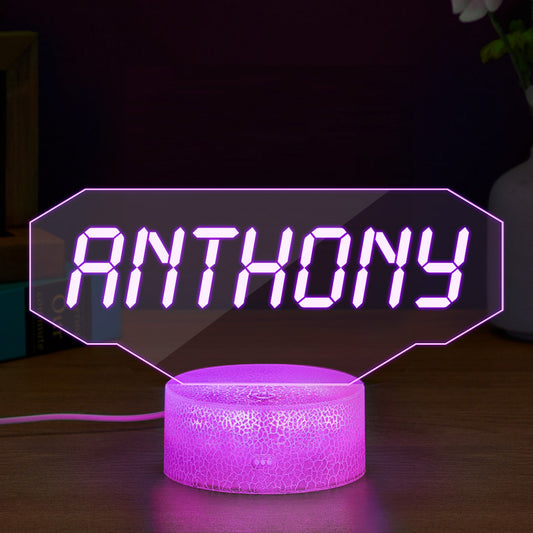 Custom Gaming LED Sign Gamer Tag Night Light - 15 Fonts, Acrylic Desk Lamp for Gamers, USB Powered, Adjustable Colour Base, Ideal Bedroom or Office Decor
