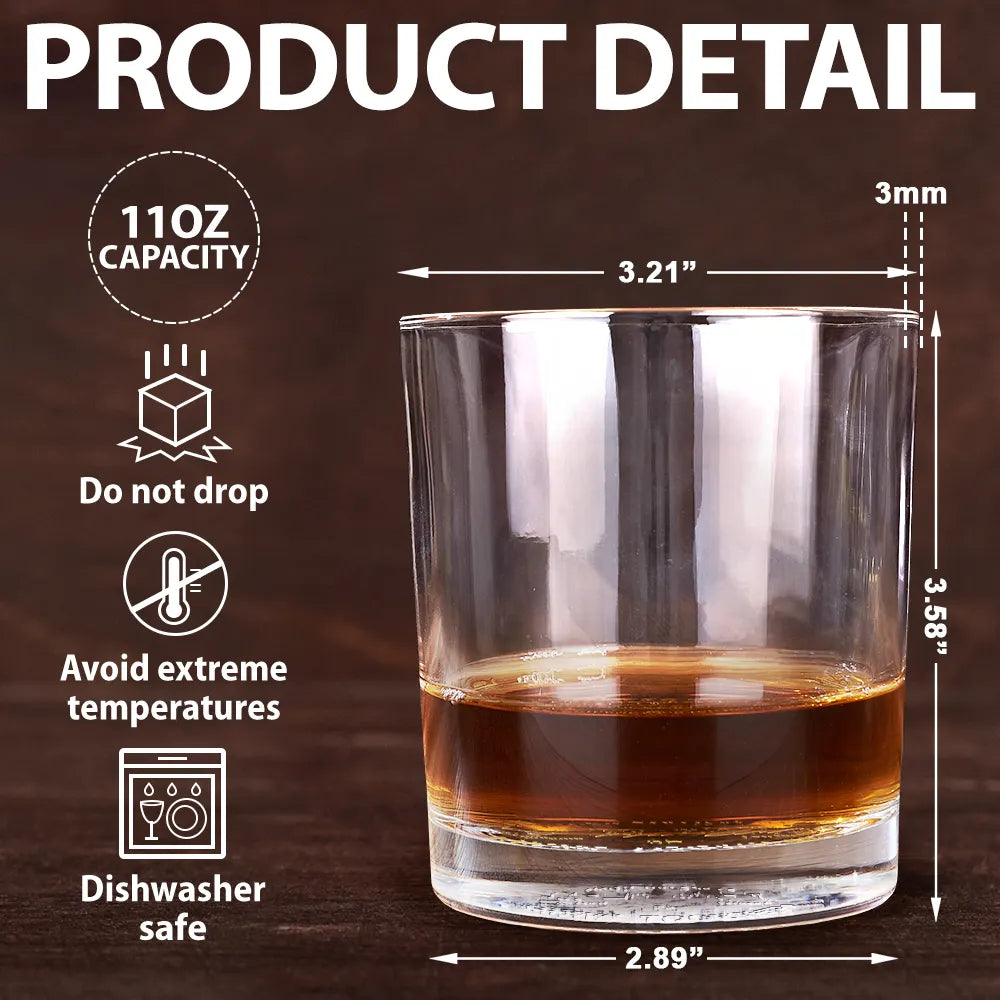 never too far to drink together - engraved whiskey glass gift for men