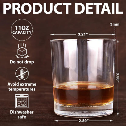 Never Too Far To Drink Together - Engraved Whiskey Glass Gift for Men