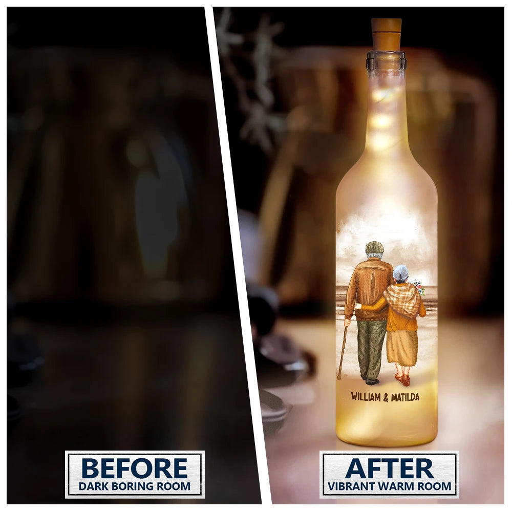 couple to my wife our home ain't no castle - bottle light gift for couples, led fairy lights in frosted glass for romantic decor and anniversaries