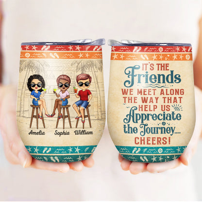 Hangovers Are Temporary But Drunk Stories Are Forever Wine Tumbler - Best Friends BFF Gift - 12oz Stainless Steel Insulated Drink Cup