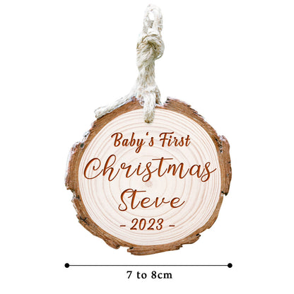 Custom Name Christmas Tree Decor Personalized Ornament Baby's First Christmas - Wooden Keepsake Decoration for Kids and Families, Ideal for Holiday Traditions and Memories