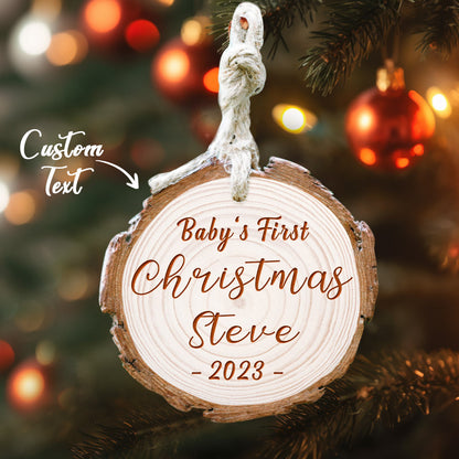 Custom Name Christmas Tree Decor Personalized Ornament Baby's First Christmas - Wooden Keepsake Decoration for Kids and Families, Ideal for Holiday Traditions and Memories