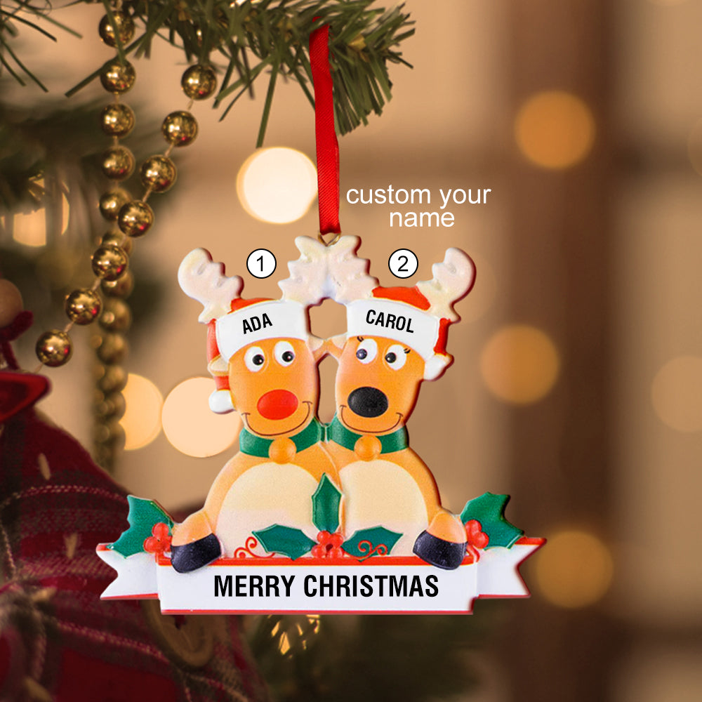 custom name reindeer family xmas ornament personalised decoration gifts for christmas tree
