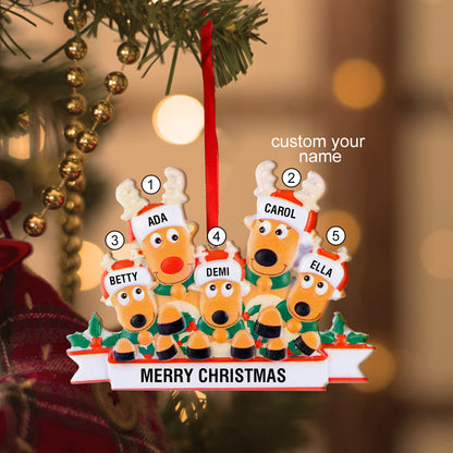 Custom Name Reindeer Family Xmas Ornament Personalised Decoration Gifts for Christmas Tree