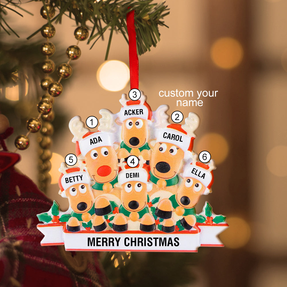 custom name reindeer family xmas ornament personalised decoration gifts for christmas tree