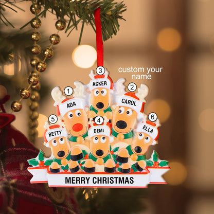 Custom Name Reindeer Family Xmas Ornament Personalised Decoration Gifts for Christmas Tree