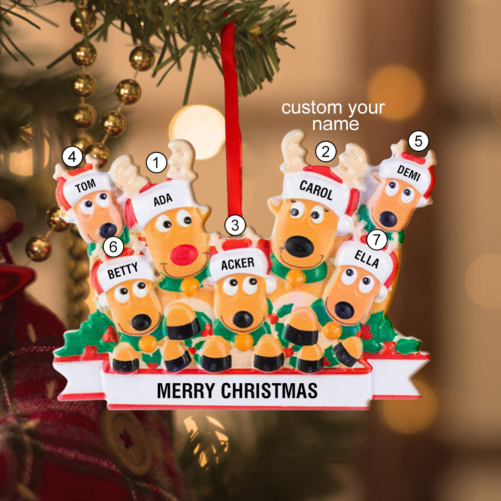 custom name reindeer family xmas ornament personalised decoration gifts for christmas tree