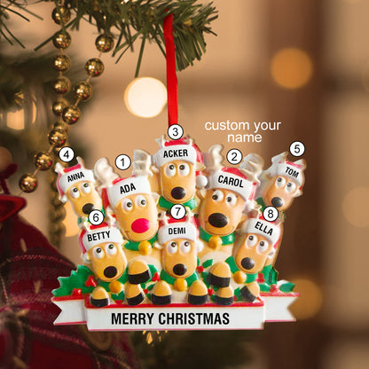 Custom Name Reindeer Family Xmas Ornament Personalised Decoration Gifts for Christmas Tree