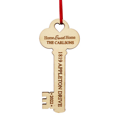 Personalized Wooden Key Decoration Ornament for New Home Christmas Housewarming Gift