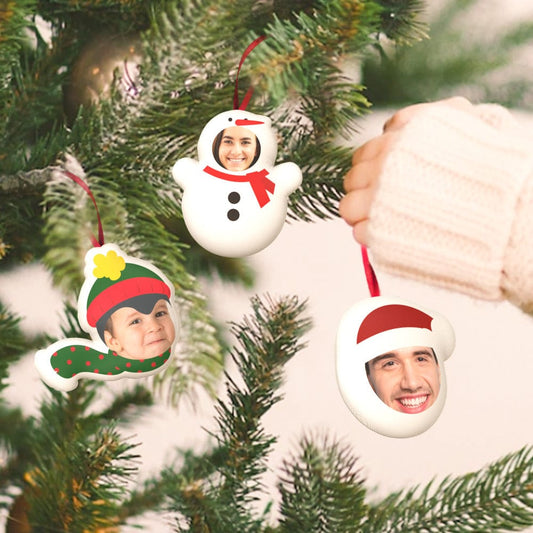 Custom Christmas Ornament Hanging Doll Decoration for Funny Christmas Gift - 3 Pack Festive Tree Decorations, Hand-Stitched, Soft Plush Ornaments for Holiday Cheer