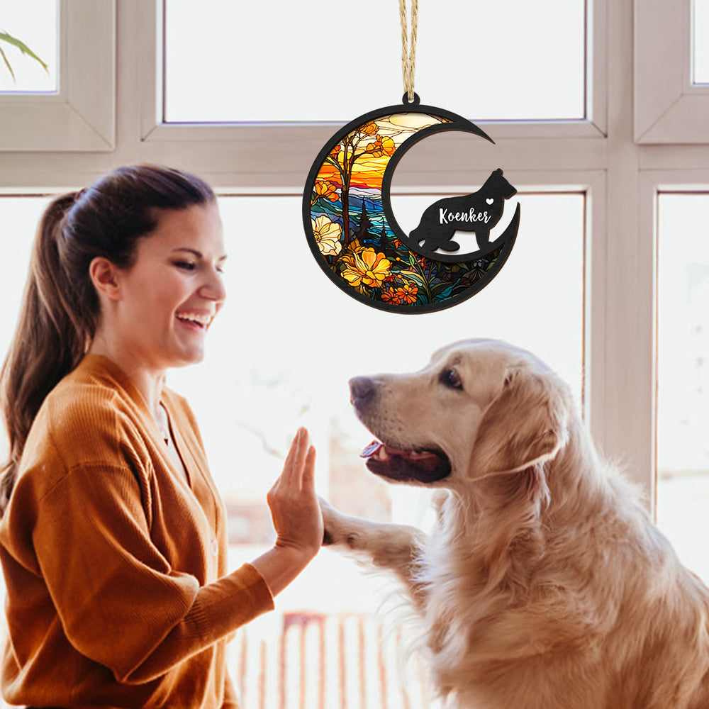 personalized dog memorial suncatcher ornament loss of pet sympathy gift for pet owners