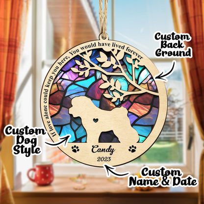Personalized Dog Memorial Suncatcher Ornament Gifts for Dog Lovers