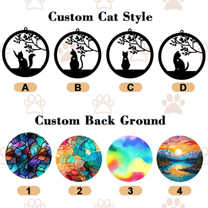 Custom Cat Memorial Suncatcher Ornament Loss of Pet Sympathy Gift for Window, Living Room, Garden, Pet Remembrance Decor