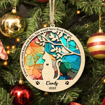 Custom Cat Memorial Suncatcher Ornament Loss of Pet Sympathy Gift for Window, Living Room, Garden, Pet Remembrance Decor