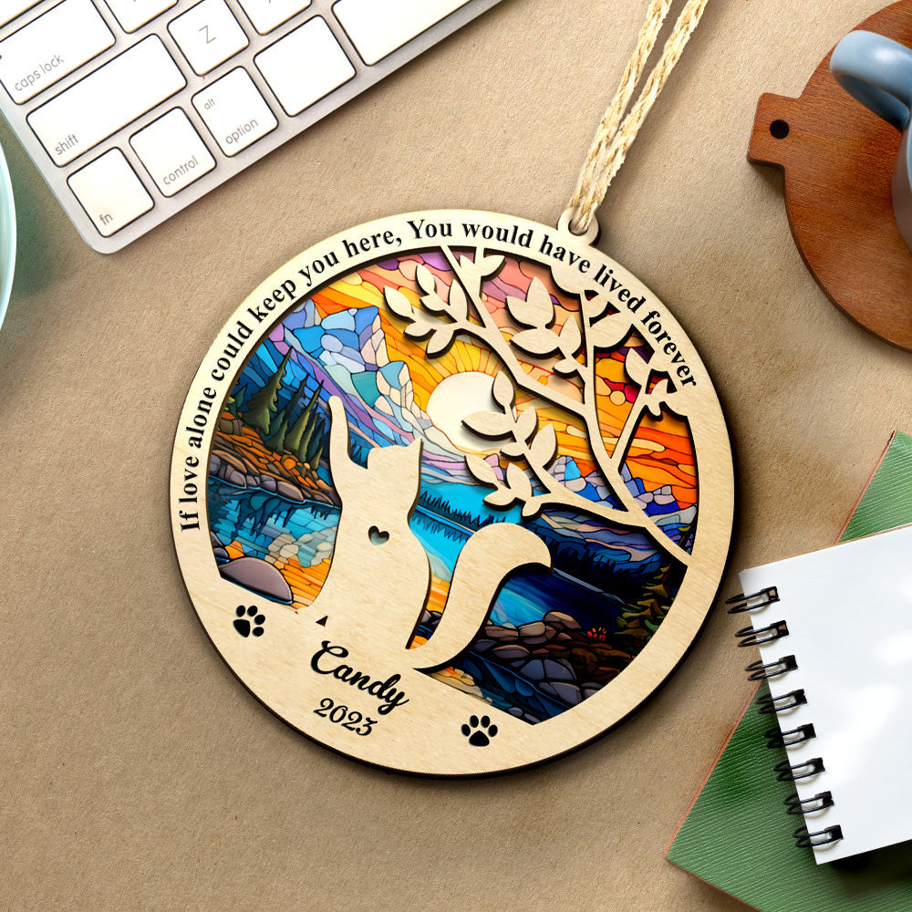 custom cat memorial suncatcher ornament loss of pet sympathy gift for window, living room, garden, pet remembrance decor
