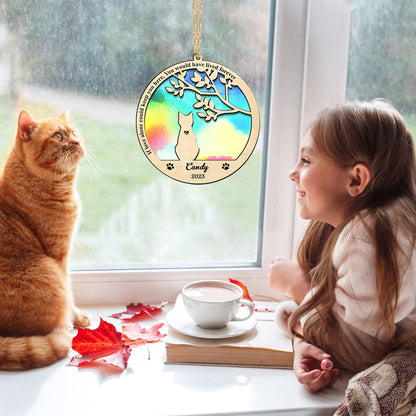 Custom Cat Memorial Suncatcher Ornament Loss of Pet Sympathy Gift for Window, Living Room, Garden, Pet Remembrance Decor