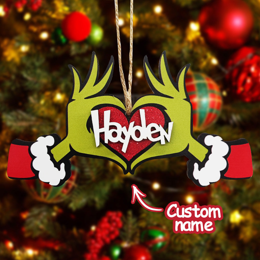 personalized name christmas ornament family ornament unique christmas gifts for tree decoration, wooden holiday keepsake, 20cm x 11cm
