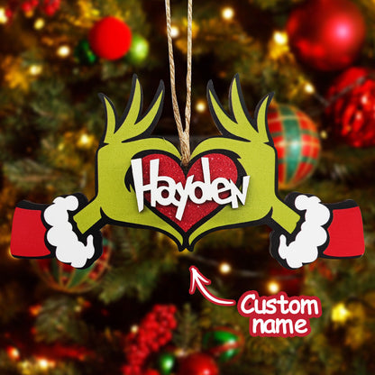 Personalized Name Christmas Ornament Family Ornament Unique Christmas Gifts for Tree Decoration, Wooden Holiday Keepsake, 20cm x 11cm