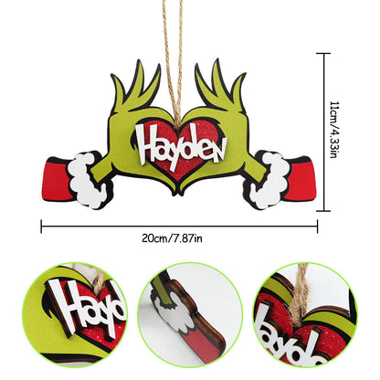 Personalized Name Christmas Ornament Family Ornament Unique Christmas Gifts for Tree Decoration, Wooden Holiday Keepsake, 20cm x 11cm