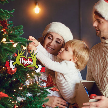 Personalized Name Christmas Ornament Family Ornament Unique Christmas Gifts for Tree Decoration, Wooden Holiday Keepsake, 20cm x 11cm