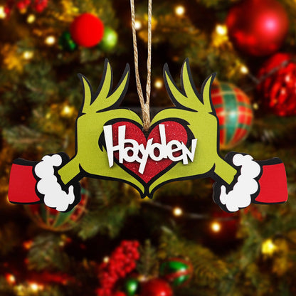 Personalized Name Christmas Ornament Family Ornament Unique Christmas Gifts for Tree Decoration, Wooden Holiday Keepsake, 20cm x 11cm