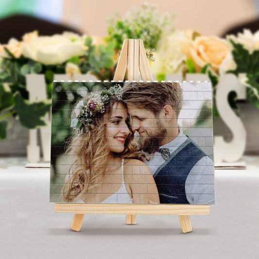 Wedding Gifts Personalized Building Brick Photo Block Square Shape Display for Friends, Family and Teachers