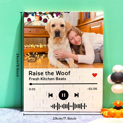 Personalized Building Brick Photo Block with Music Code - Unique Keepsake Gift for Birthdays, Anniversaries, Weddings, Home Decor, Kids and Adults, Vibrant UV Printed, 5 Sizes Available