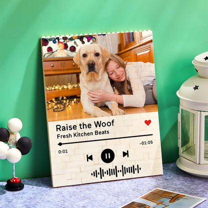 Personalized Building Brick Photo Block with Music Code - Unique Keepsake Gift for Birthdays, Anniversaries, Weddings, Home Decor, Kids and Adults, Vibrant UV Printed, 5 Sizes Available