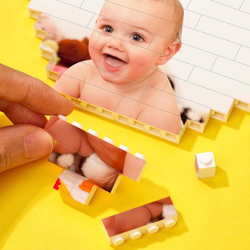custom building brick heart shaped photo block for children's day, diy creative gift, pvc material, eco-friendly, rebuildable, suitable for kids and adults